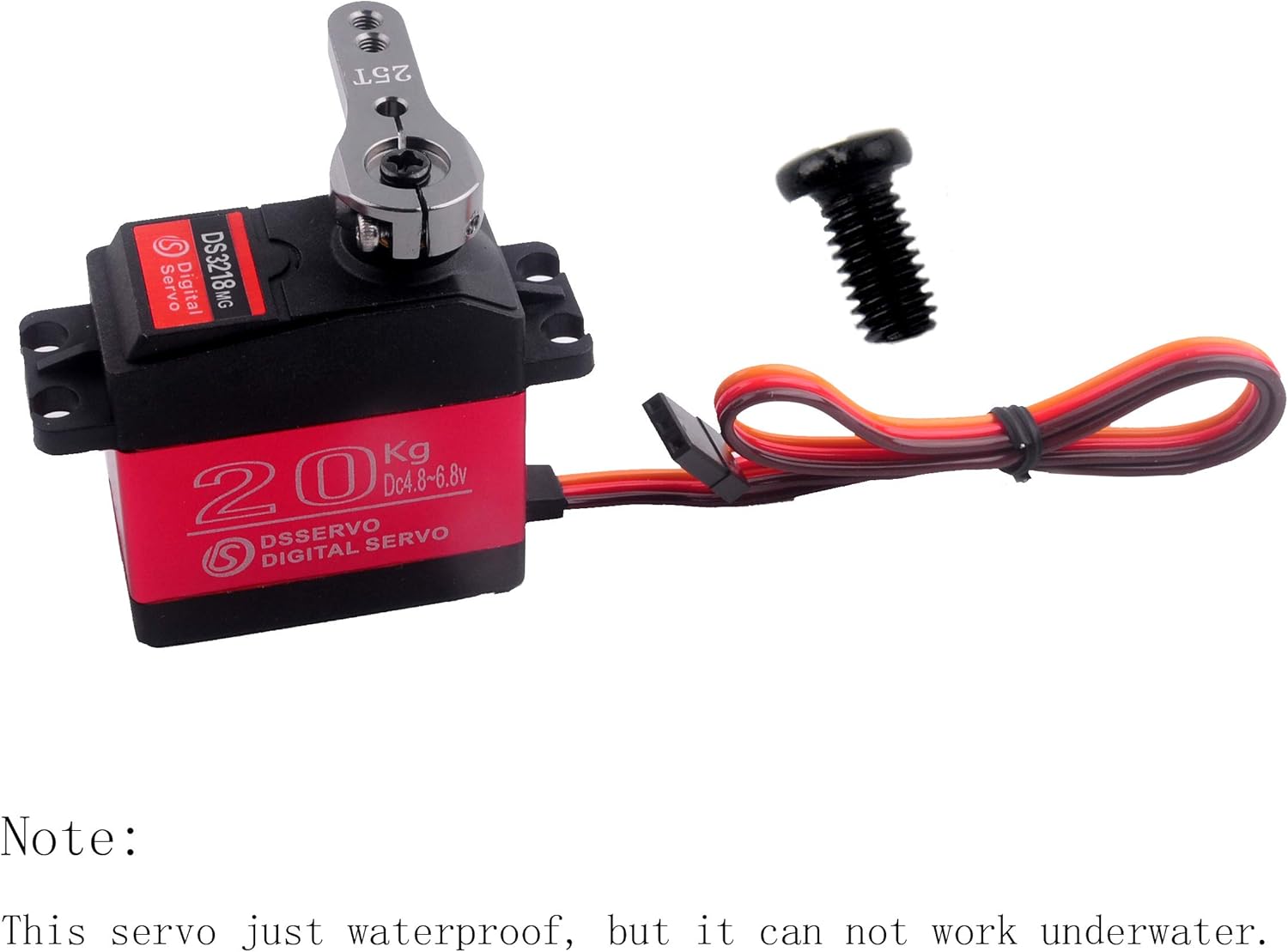 4 Sets DS3218 20KG Full Metal Gear 25T Servo Arm Digital Servo Waterproof for RC Cars, Control Angle 180 Pack of 2 U729