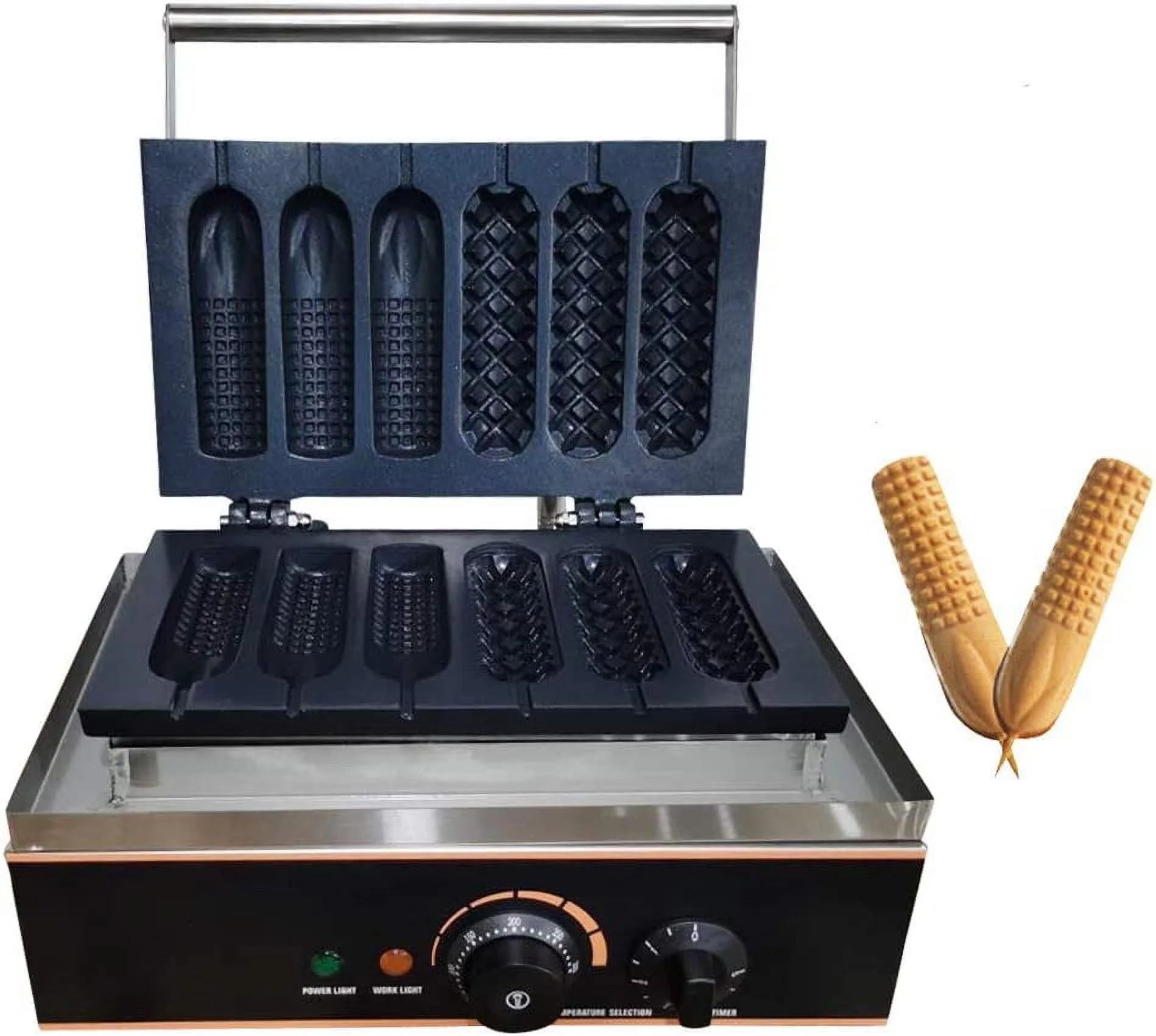 6 PCS Non Stick Stainless Steel Electric Waffle Maker 1500W I50447