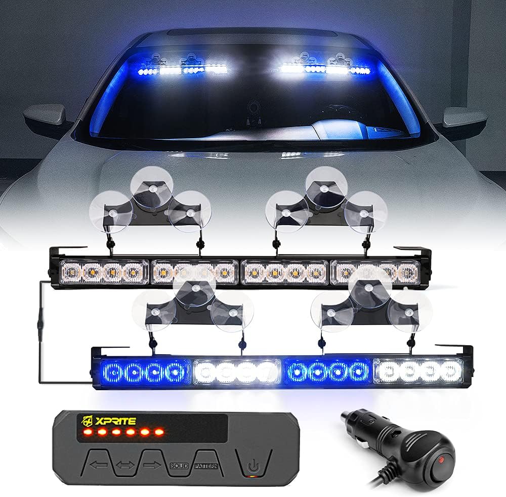 White Amber Dual LED Light Bar with Control Box for Trucks A86259