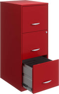 3 Drawer Metal Vertical File Cabinet Lava Red Y470221
