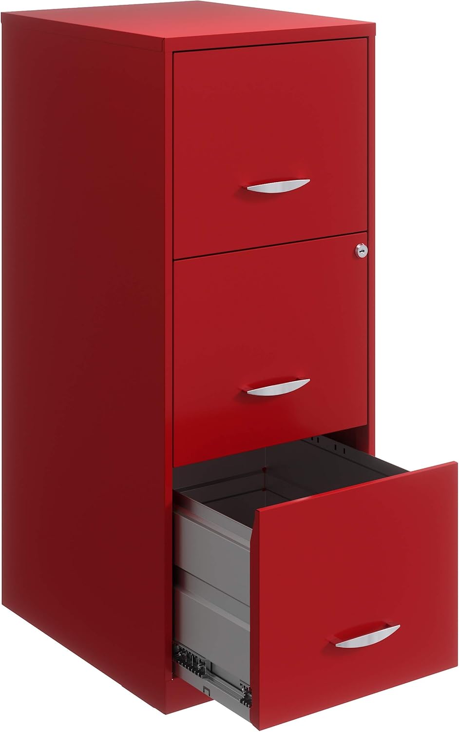 3 Drawer Metal Vertical File Cabinet Lava Red Y470221