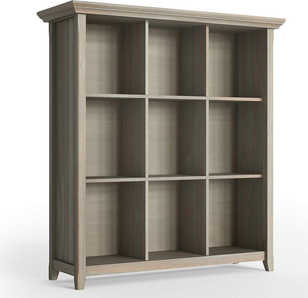 Rustic 9 Cube Bookcase and Storage Unit in Brunette Brown with 9 Shelves J3993