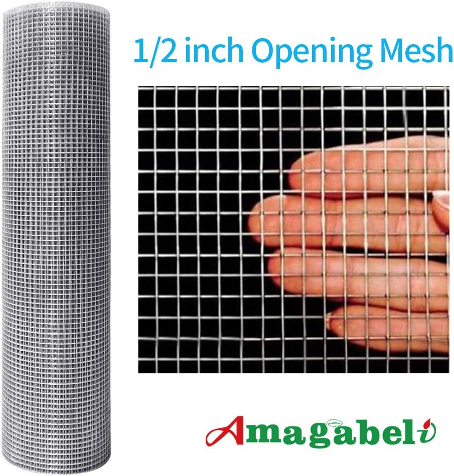 Hardware Cloth 40in X 65ft 1/2in Galvanized Square Mesh Wire Fencing Wire Diameter 0.8mm Pack of 2 G472