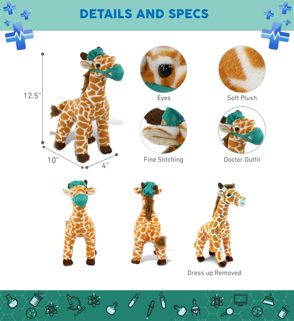 12.5 Inch Giraffe Doctor Plush Toy U36939