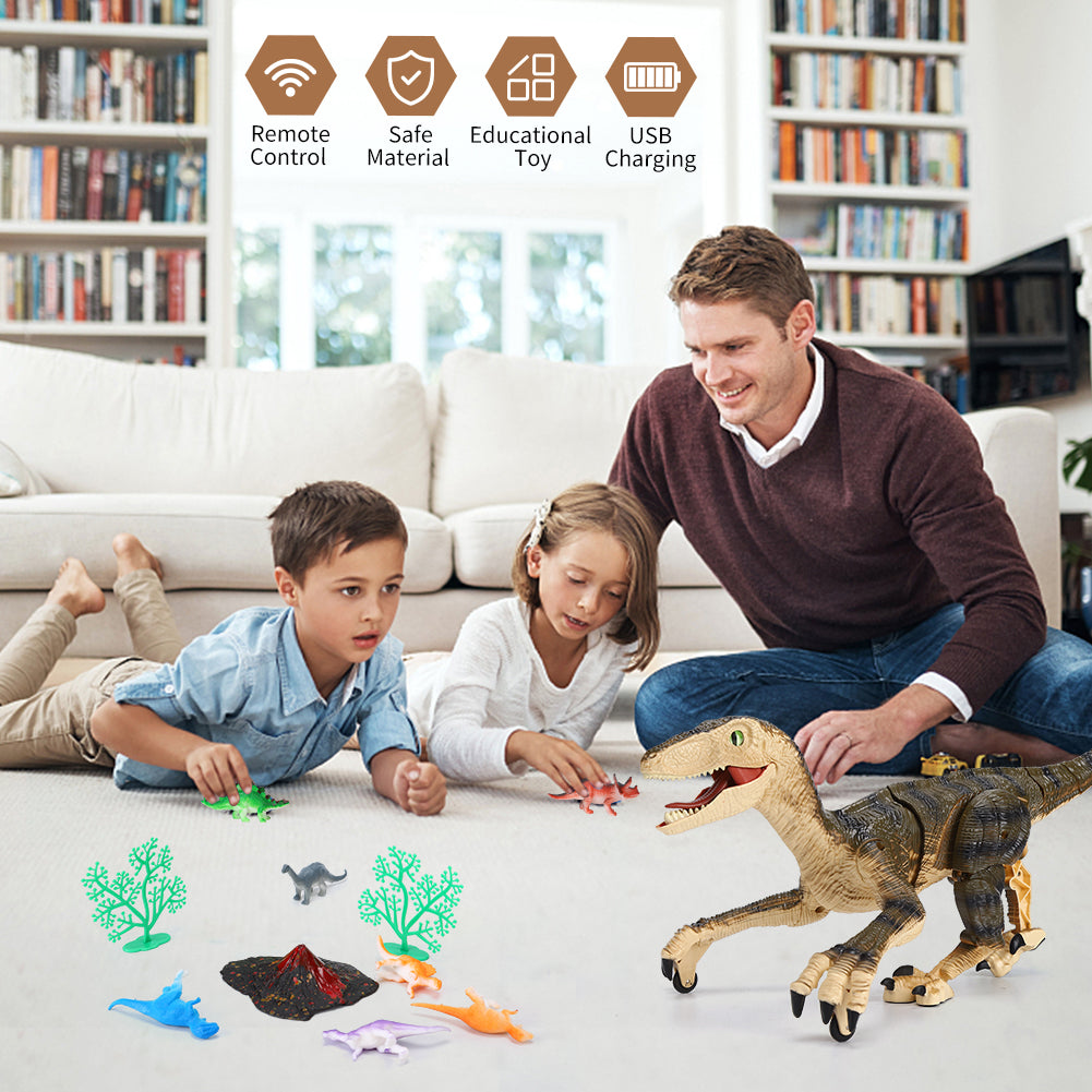 Remote Control Dinosaur Toys, Walking Roaring Velociraptor, 2.4Ghz Electronic Robot Toys U4349