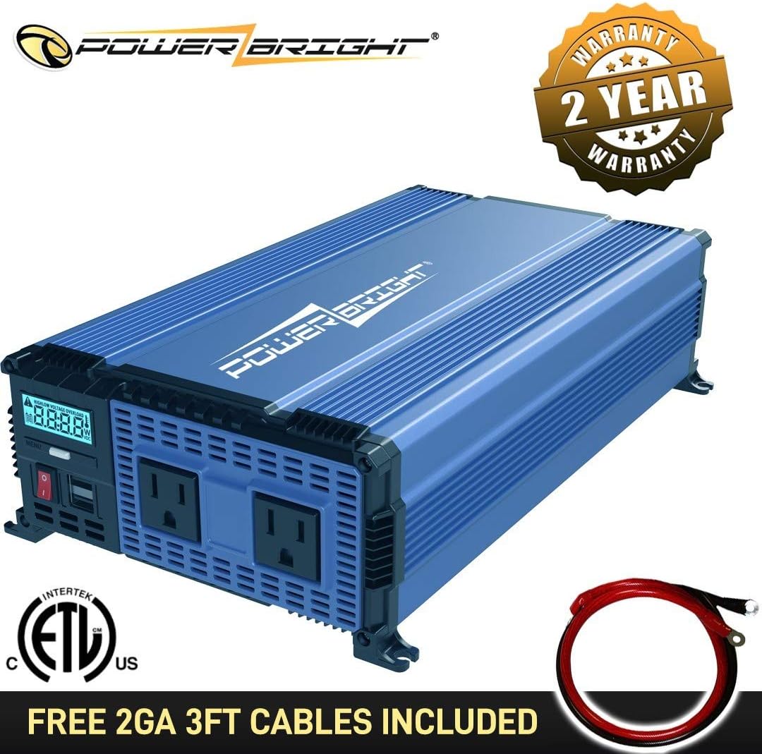 4000 Watts Modified Sine Wave Power Inverter 12V to 110V DC to AC Converter with Dual AC Outlets and 2 USB Ports D2734