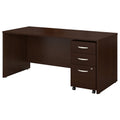 Mocha Cherry Office Desk with Mobile File Cabinet D86577