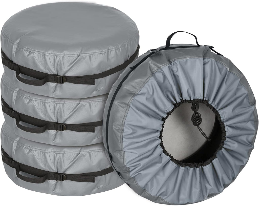Tire Covers 4 Pack Universal Fits Tire Diameters 26-28.75 inches Charcoal Z607