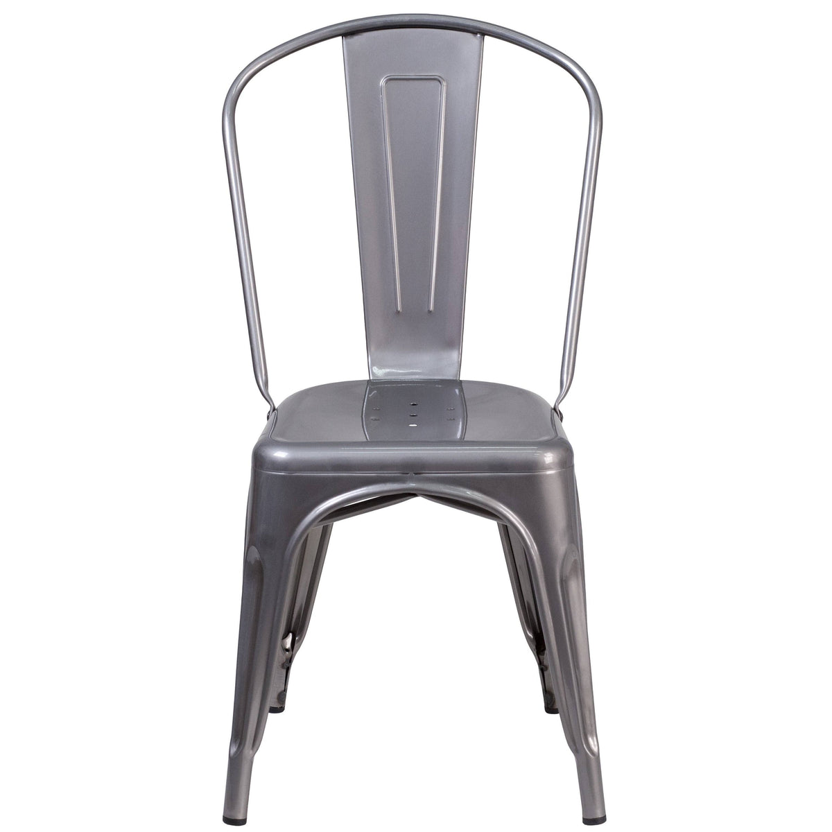 Grey Metal Stackable Indoor Chair F671