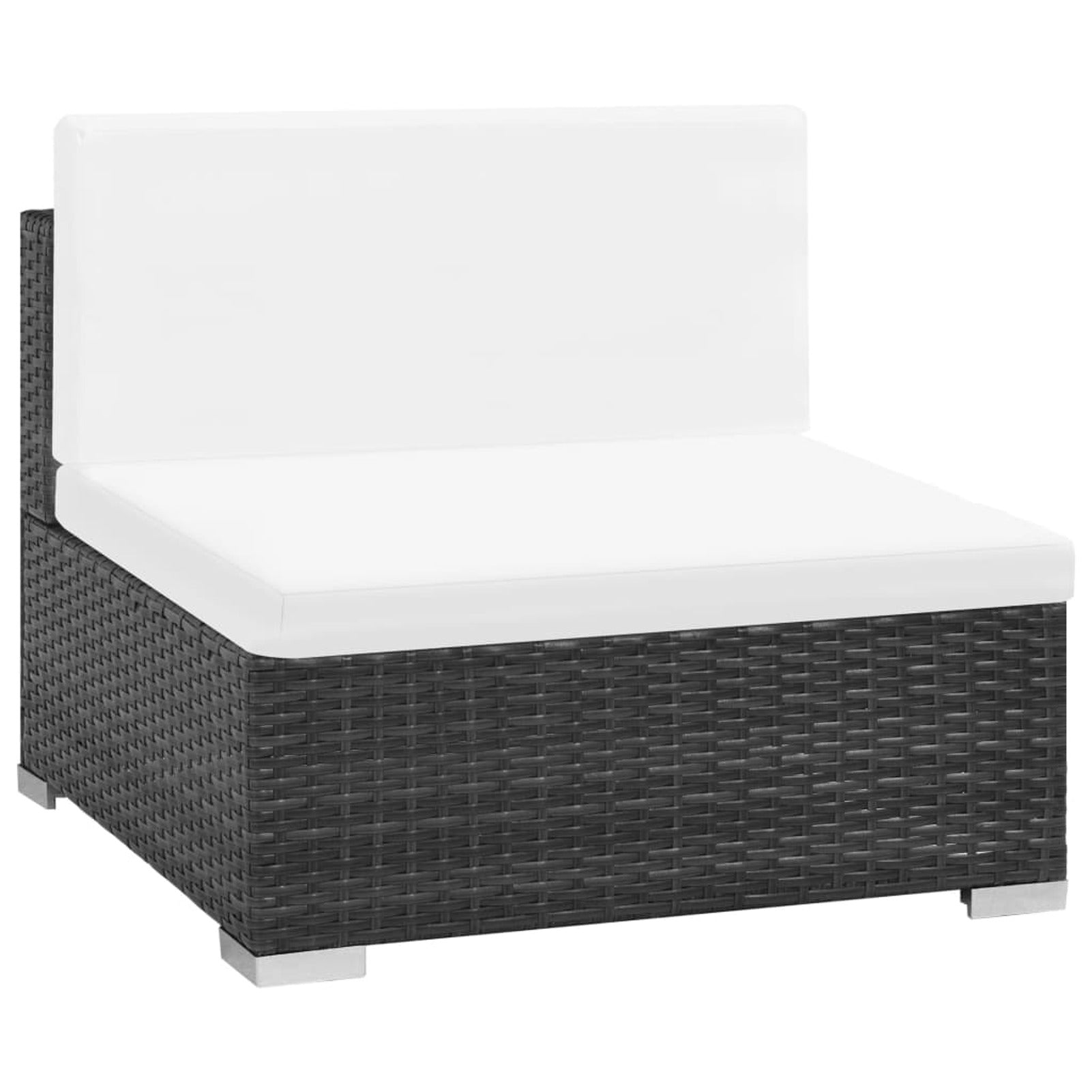 6 Piece White Cushioned Poly Rattan Outdoor Furniture Set S154