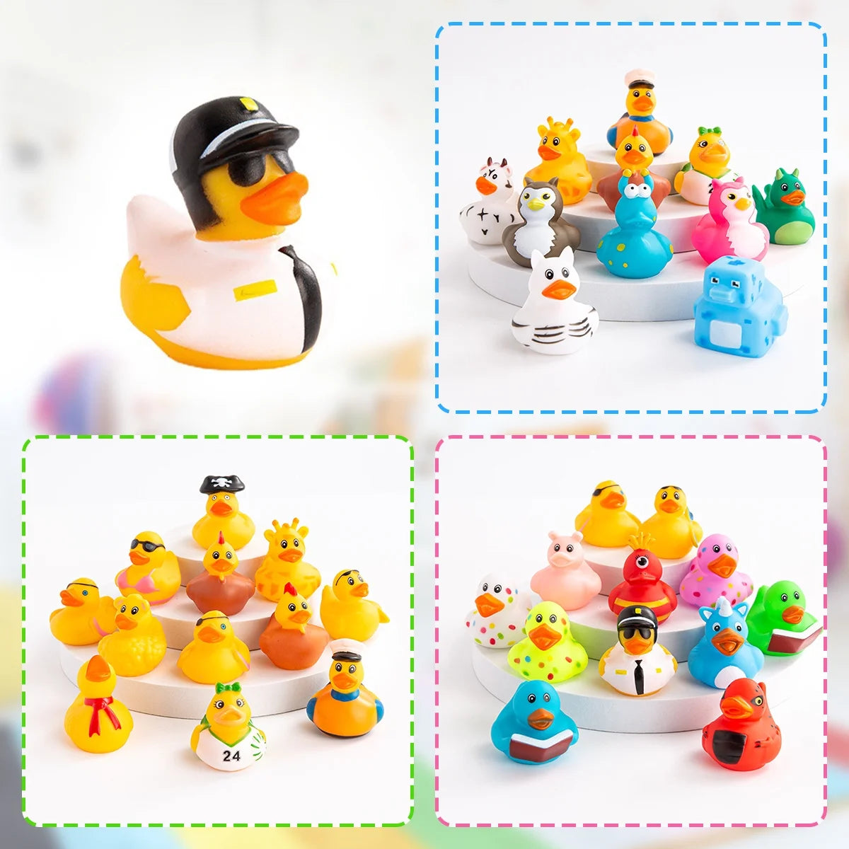 50 Pcs Assorted Rubber Duck Toy Bath Tub Pool Toys V443687