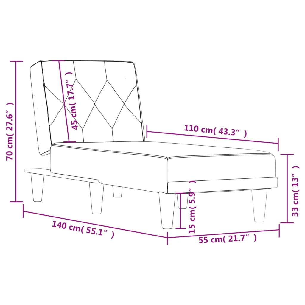 Dark Gray Velvet Chaise Longue P4378