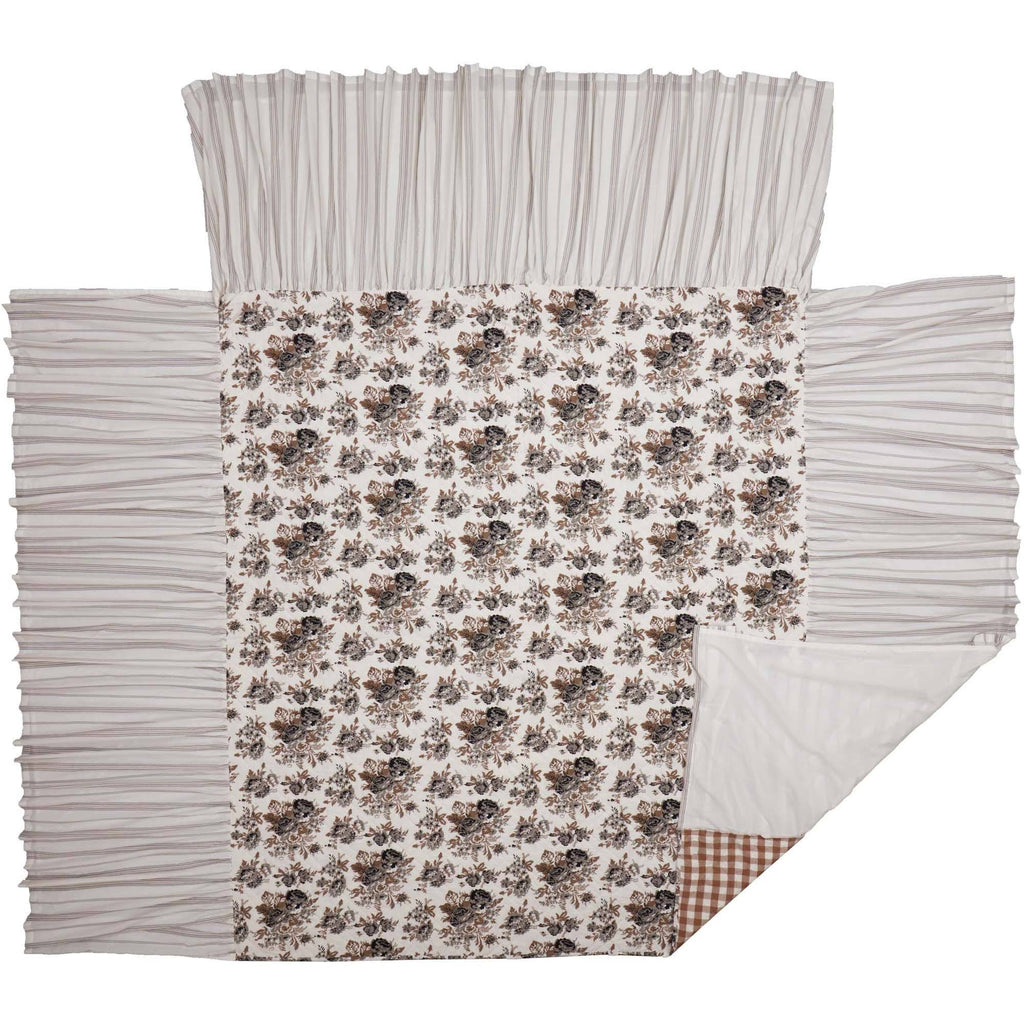 California King Floral Ruffled Coverlet Z608