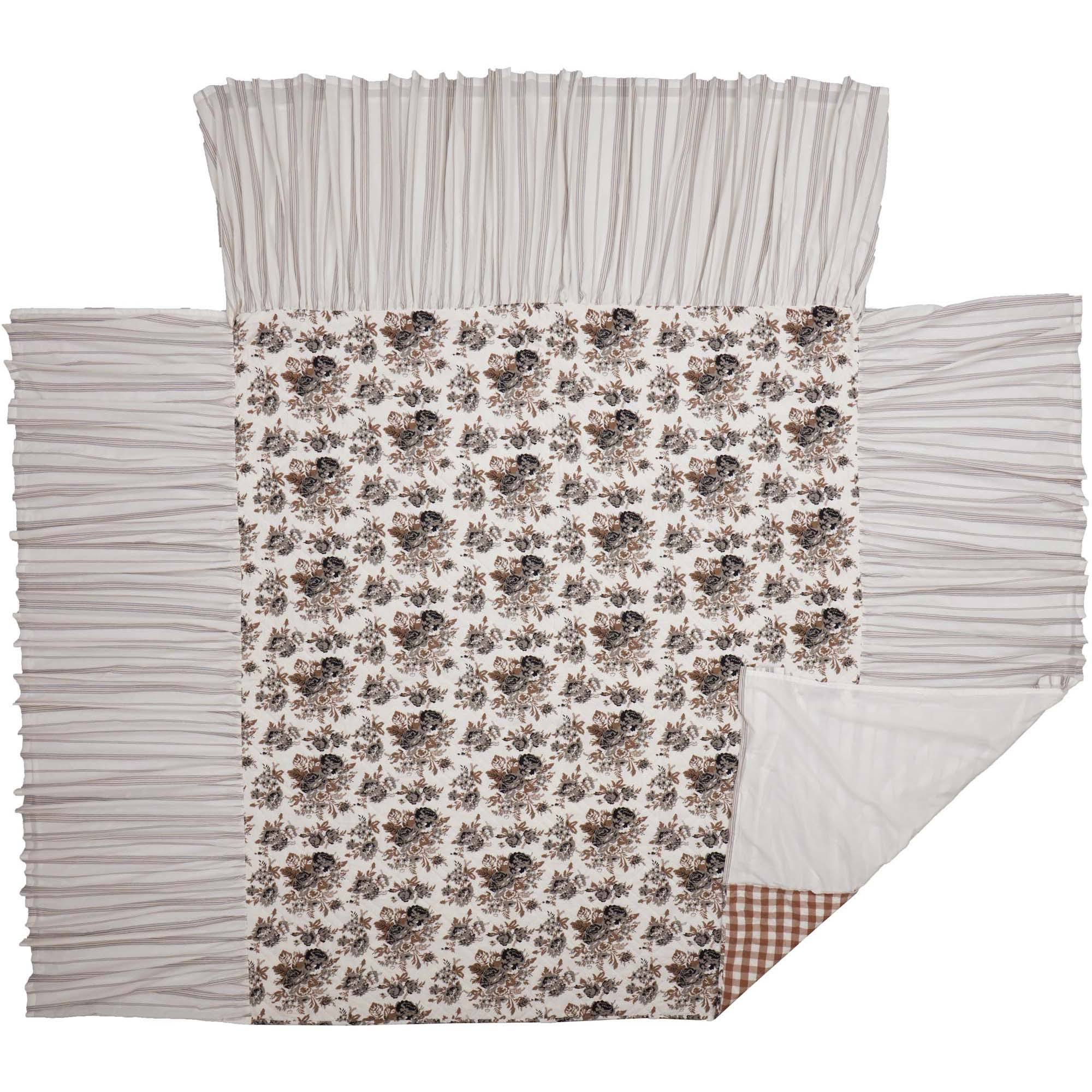 California King Floral Ruffled Coverlet Z608
