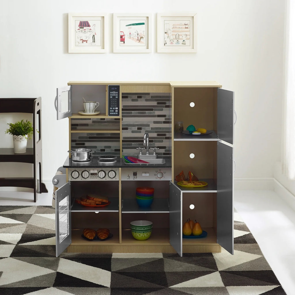 Natural Wooden Kids Play Kitchen J278