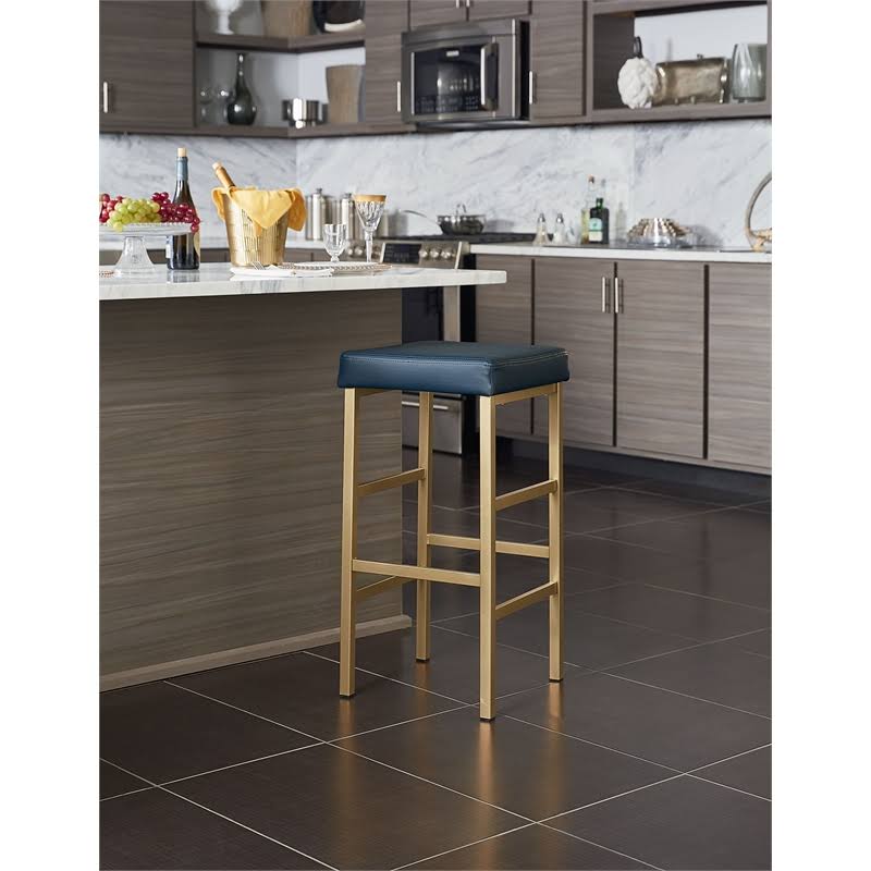 Blue Backless Stool D51064