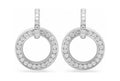 14K White Gold Round Drop Earring Natural Diamond F966853