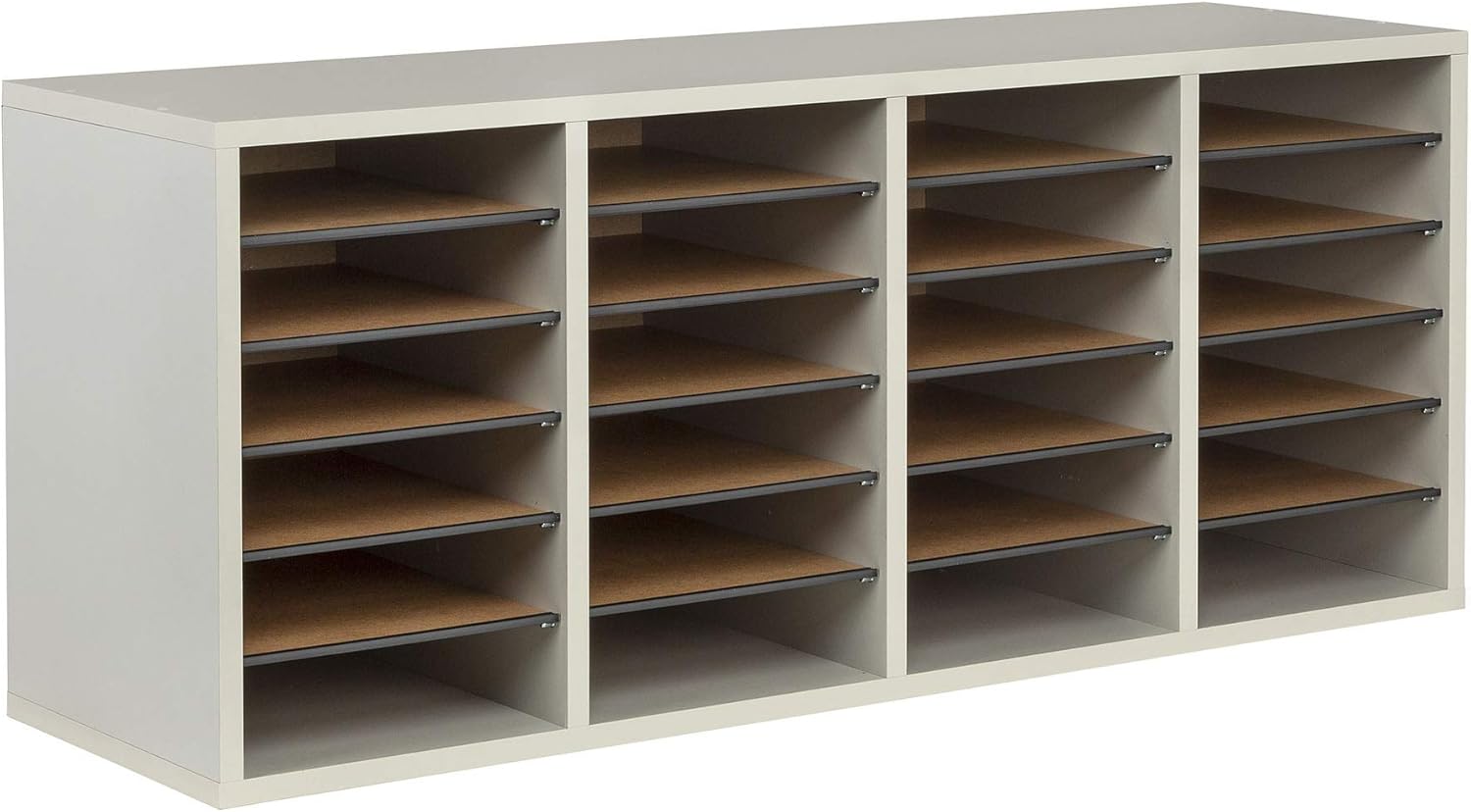 Medium Oak Wood Literature Organizer, 24 Compartment, Stackable W4102