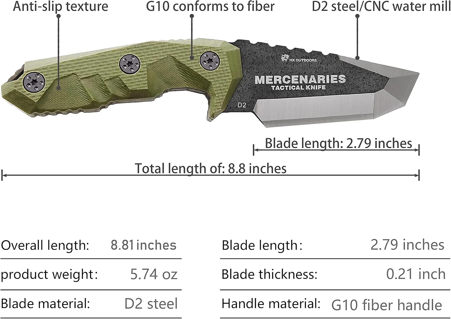 Small Fixed Blade Knife with Sheath Camping Knife (6.85 Inches) V343