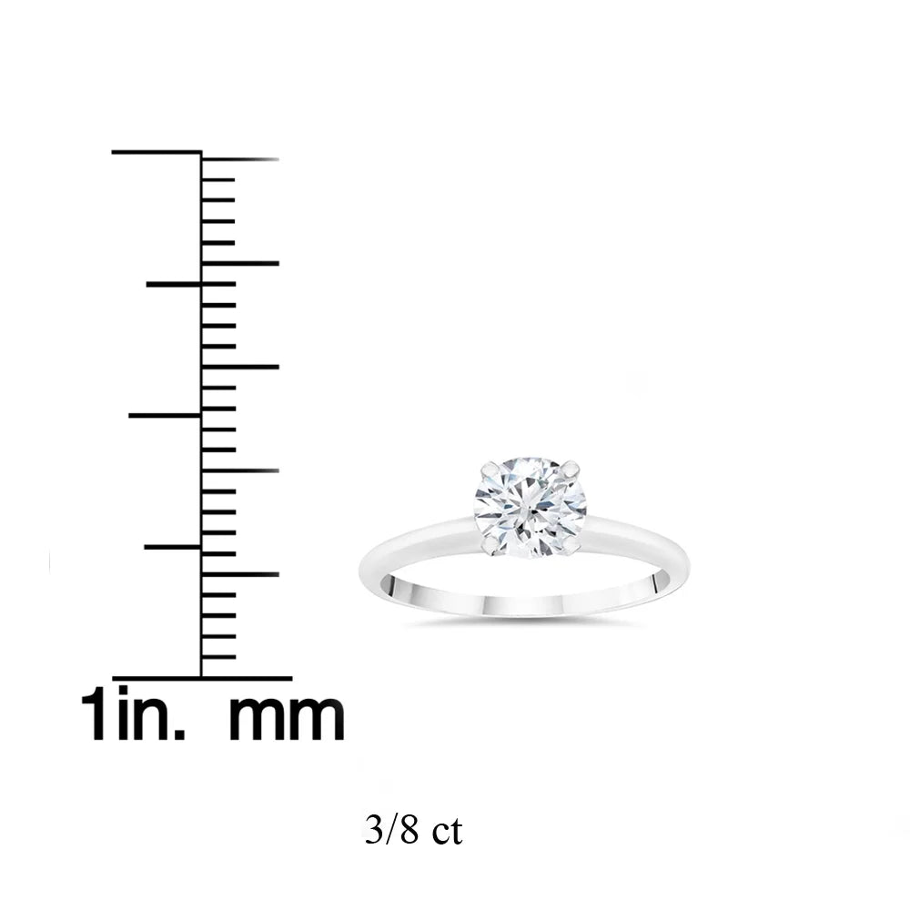 14k White Gold Solitaire Diamond Engagement Ring Y870551