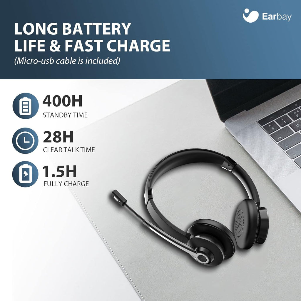 Wireless Bluetooth Headset with Microphone and USB Dongle K573