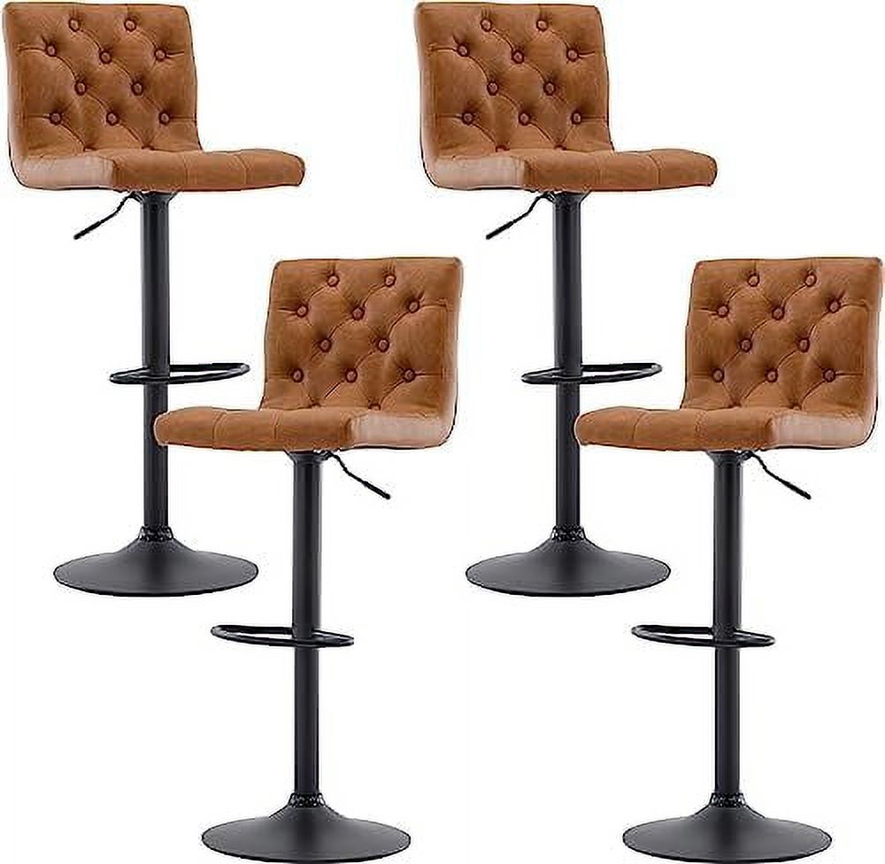 Grey Faux Leather Swivel Counter Height Stools with Footrest N33428