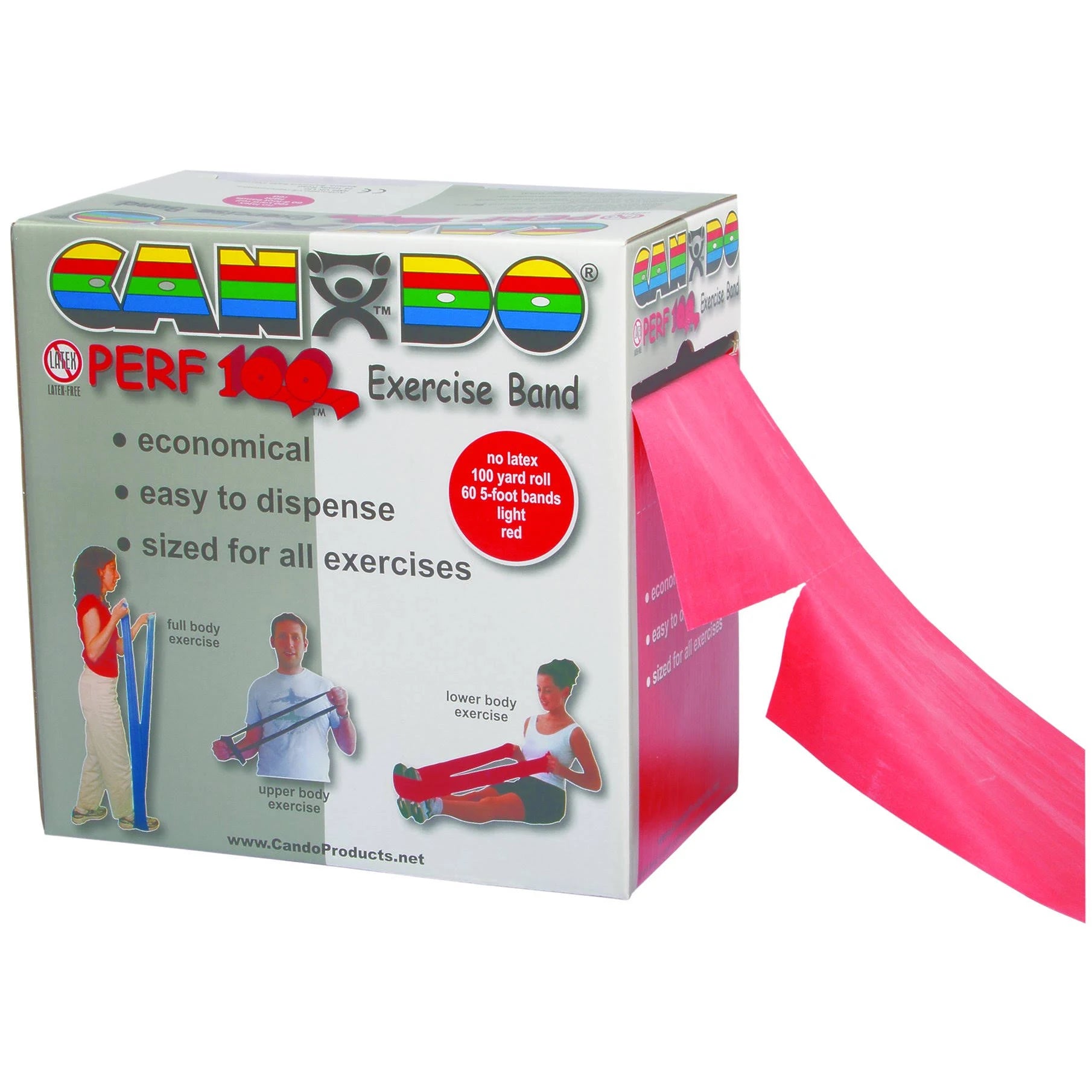 Latex Free Exercise Band 100 Yard Roll Red Light X62584