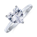 Sterling Silver Heart Engagement Ring Band Ring A572