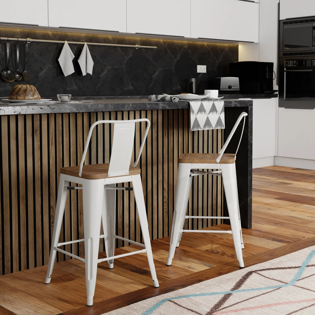White Counter Height Stool N604568