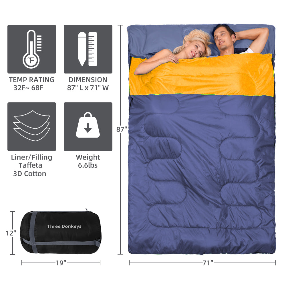 Queen-Size XL 2 Person Waterproof Sleeping Bag K590988