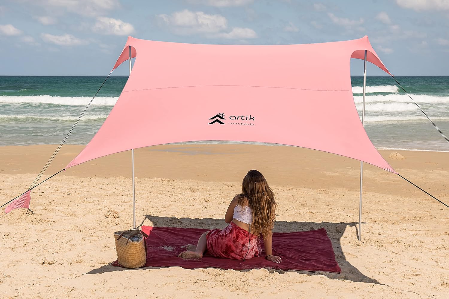 Pop Up Beach Tent Sun Shade with Carrying Bag, UPF50 UV Protection, Large Q9872