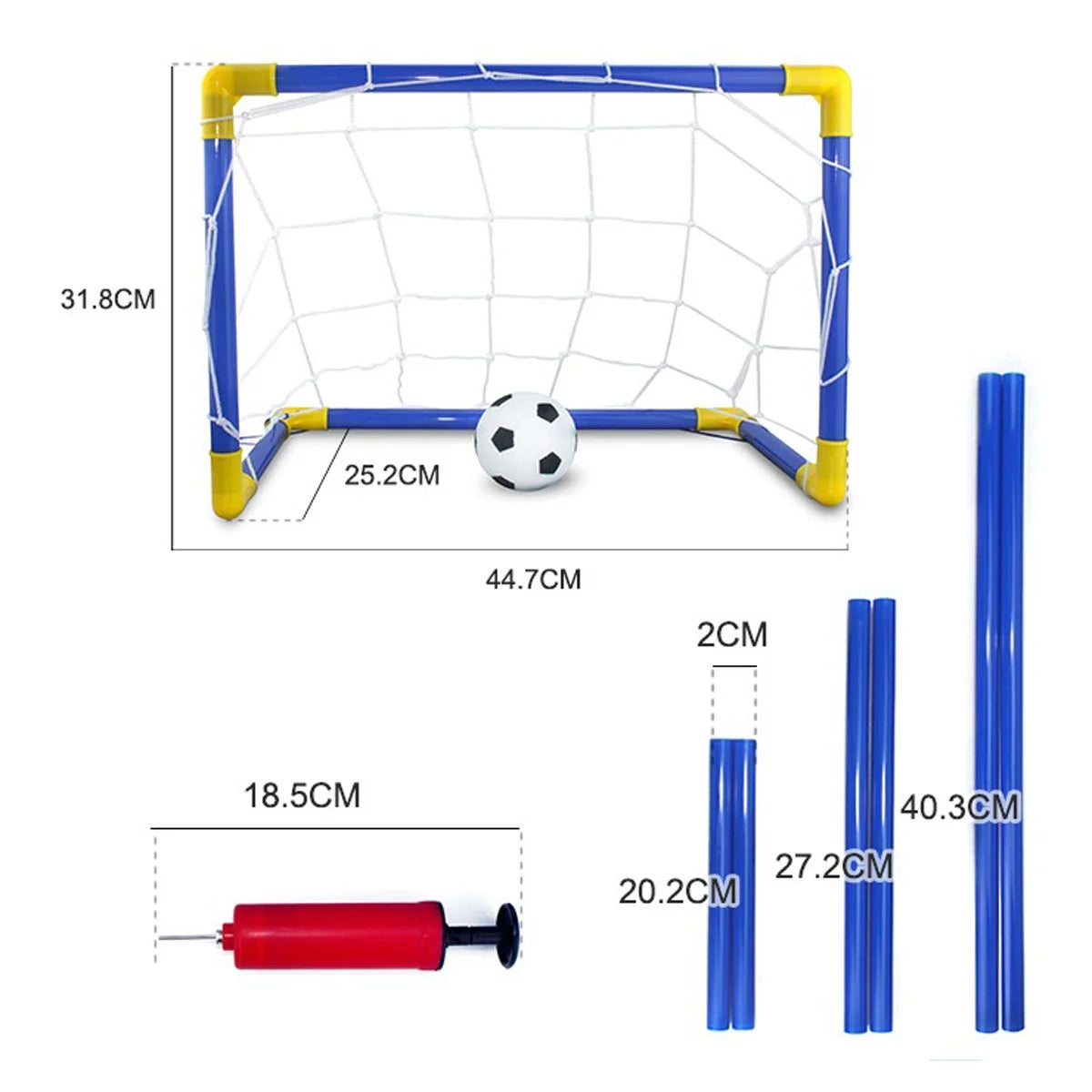 Folding Mini Soccer Ball Goal Post Net Set T7915