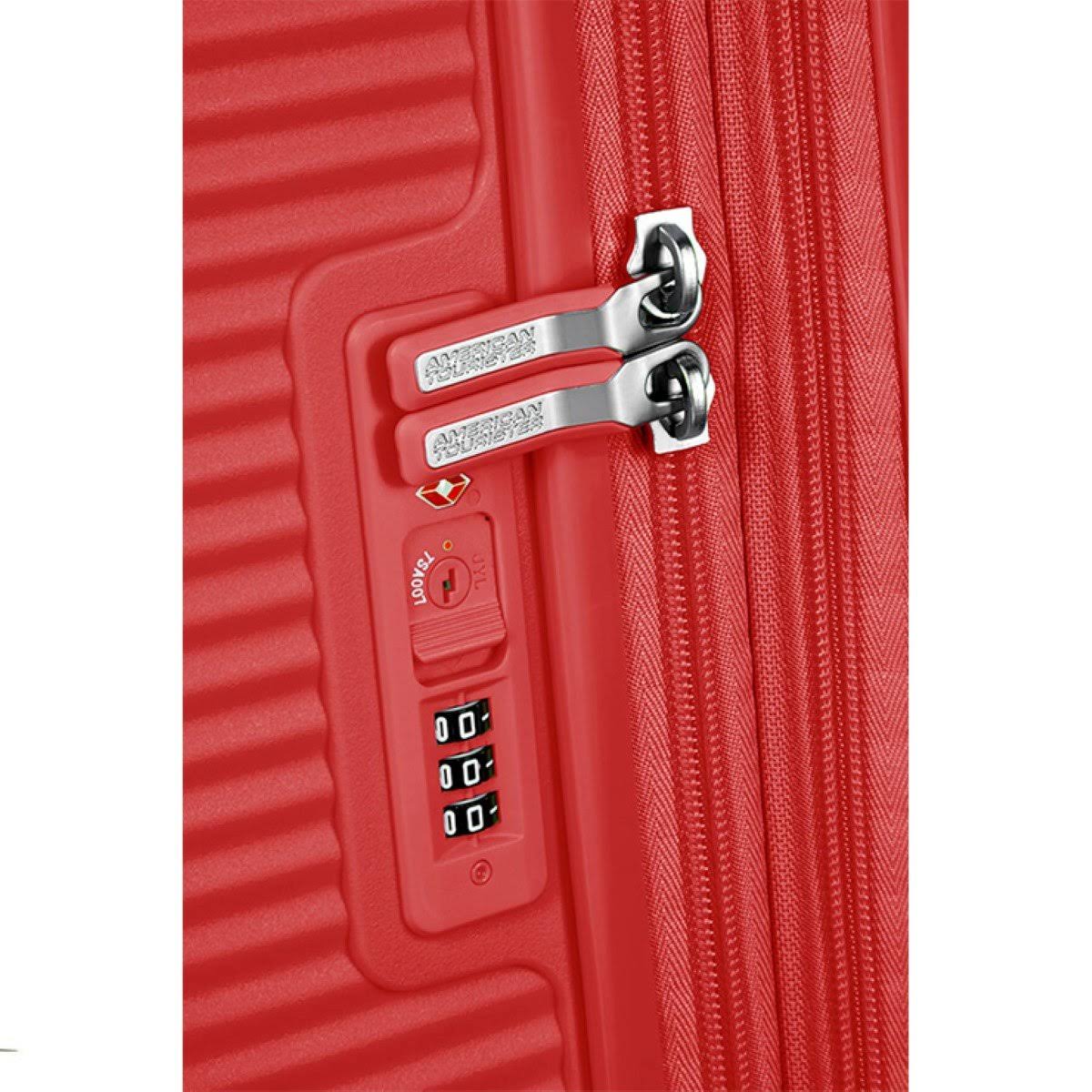 Coral Red Expandable Four-Wheel Cabin Suitcase 55cm Y928