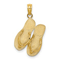 14k Yellow Gold Flip Flop Sandals Pendant 7x13mm R203