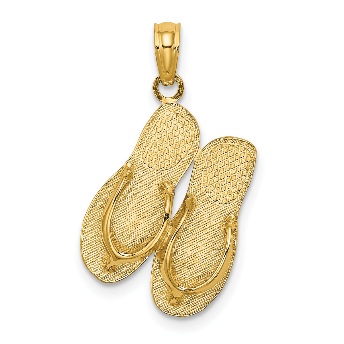 14k Yellow Gold Flip Flop Sandals Pendant 7x13mm R203