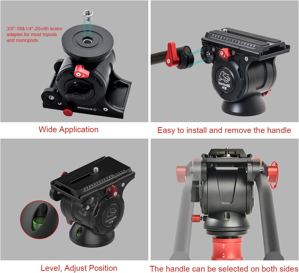 Komodo K5 Tripod Fluid Head with Quick Release Plate I835