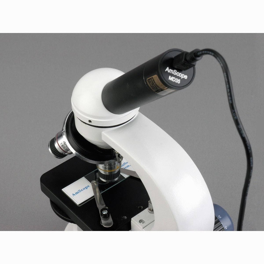 40X-400X Metal Glass Student Microscope with 2MP USB Digital Imager A622