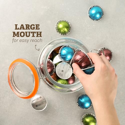 Large 1 Gallon Glass Mason Jar with Hinged Lids, Pack of 2 U2001