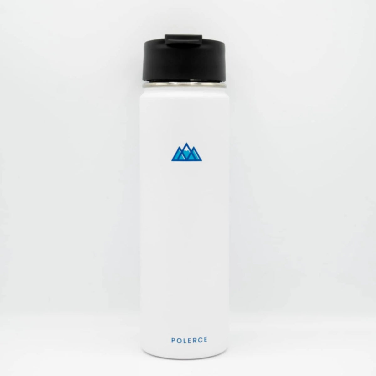 White Stainless Steel Vacuum Insulated Bottle with 3 Lids, 21 Fl Oz Z342