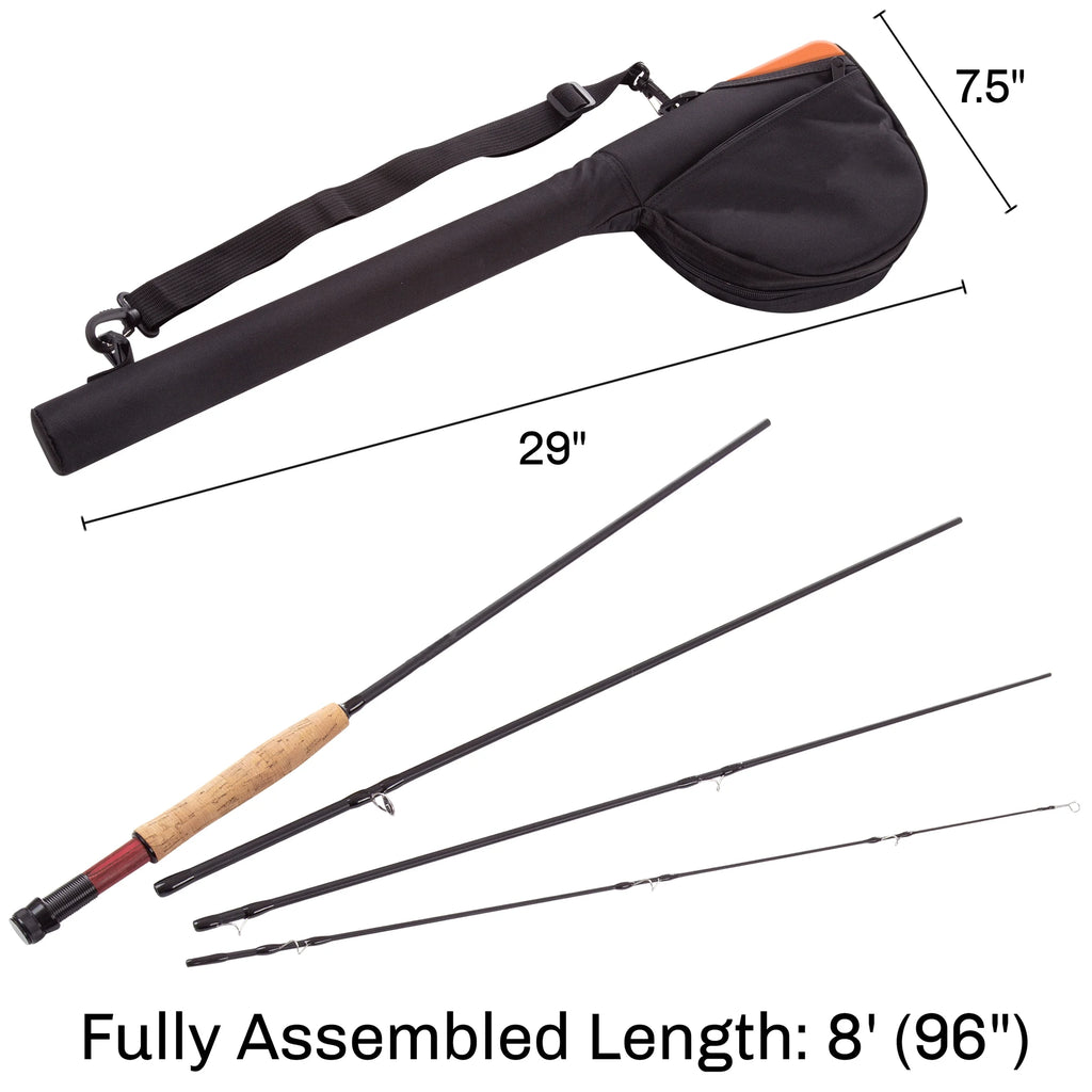 Fly-Fishing Rod & Reel Combo Starter Set with Travel Bag N288787
