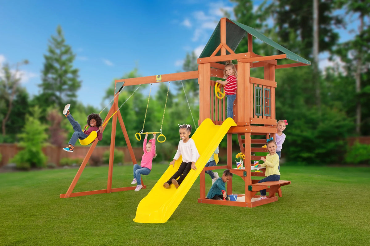 Cedar Wooden Swing Set P60443