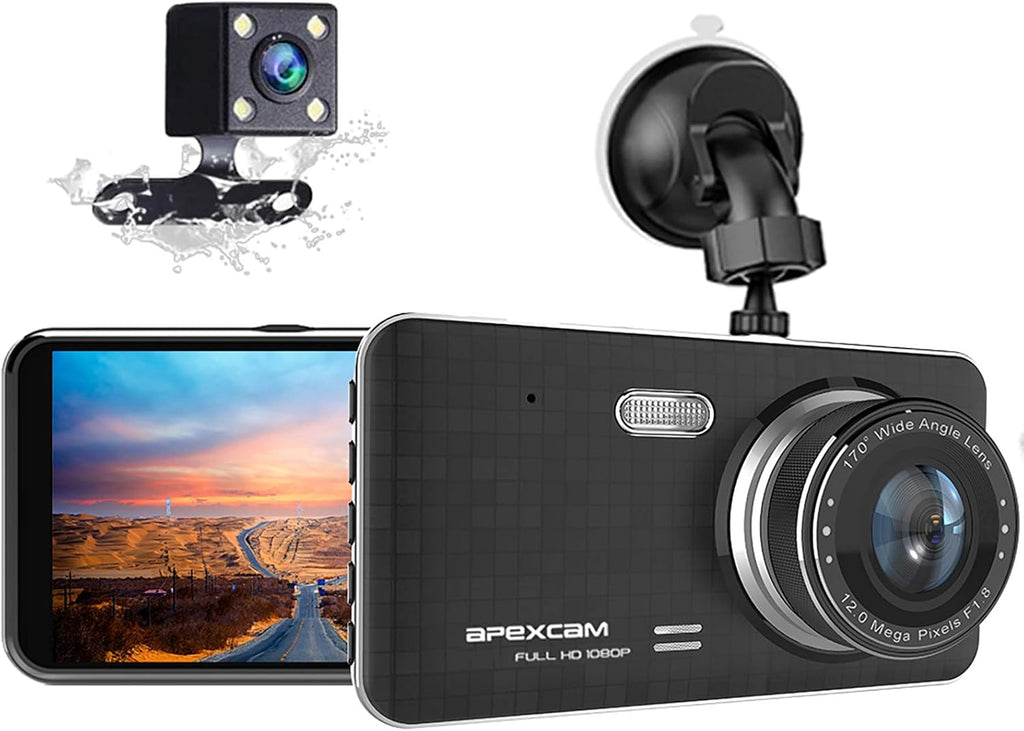 Dash Cam 4" IPS 1080 Dual Car Camera with Backup Camera, Pack of 2 S5167