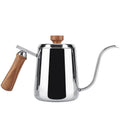 Stainless Steel Wooden Handle Gooseneck Coffee Kettle, 350ml K437454