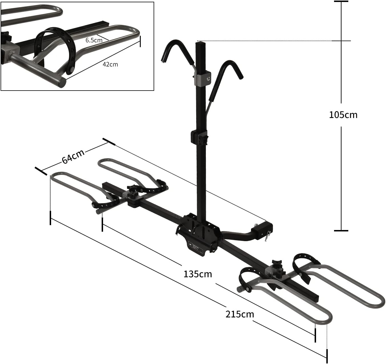 2-Bike Platform Style Hitch Mounted Rack Z4424
