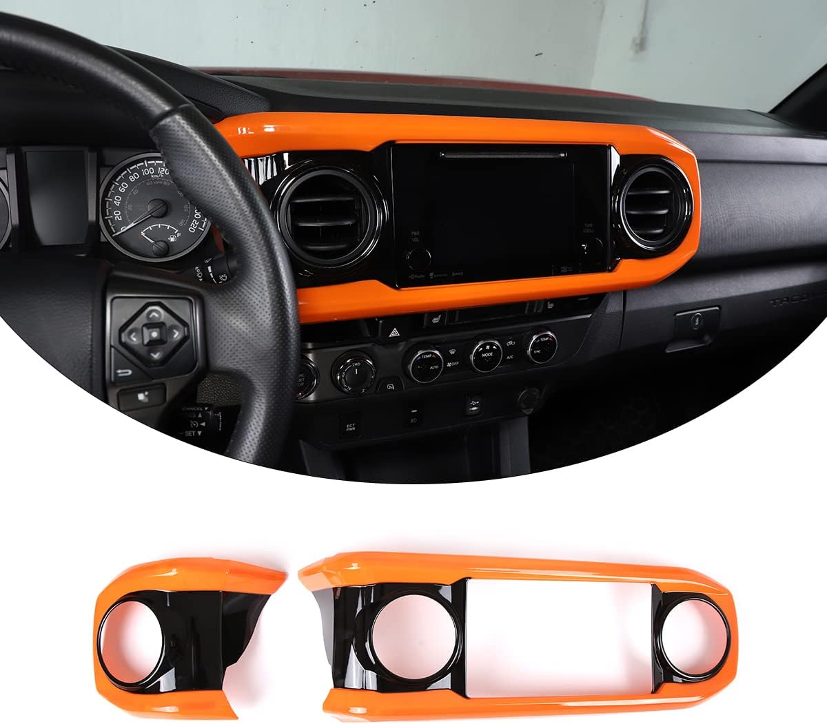 Car ABS Dashboard Panel Cover Trim Stickers Red Black Pack of 2 O19349