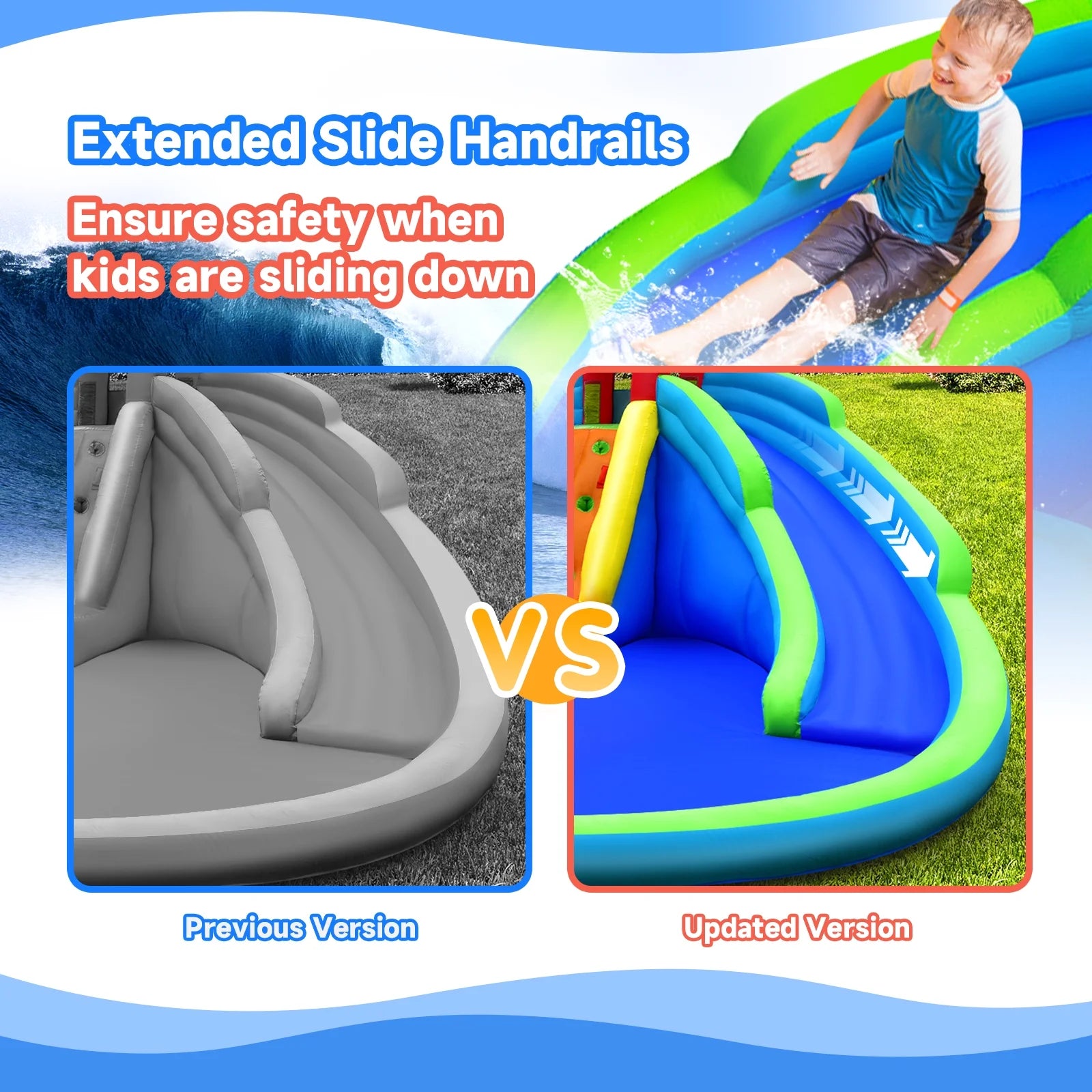 Inflatable Waterslide Bounce House with Handrail Q332658
