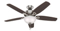 Brushed Nickel 52 inch Indoor Ceiling Fan with Light and Pull Chain Control D4689
