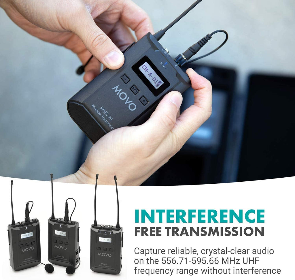 48-Channel UHF Wireless Lavalier Microphone System with 1 Receiver, 2 Transmitters, and 2 Lapel Microphones B7754