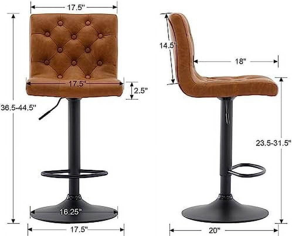 Grey Faux Leather Swivel Counter Height Stools with Footrest N33428
