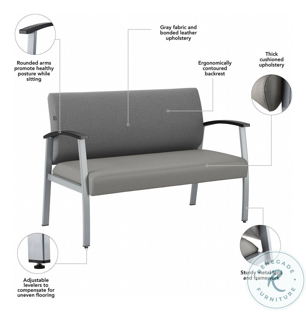Medium Gray Waiting Room Loveseat X638